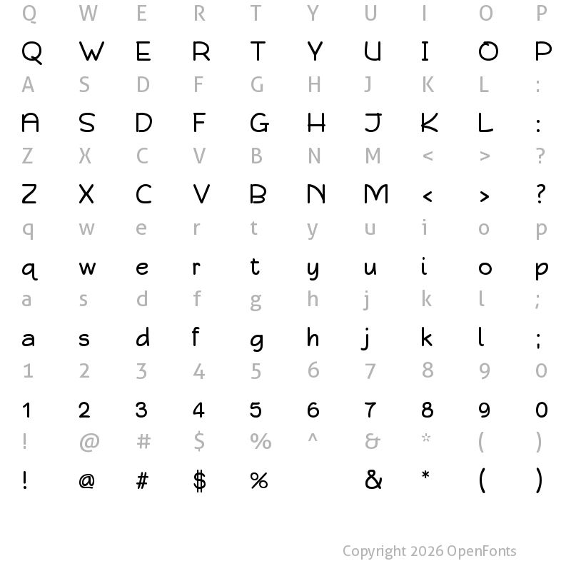 Character Map of Qarmic sans Regular