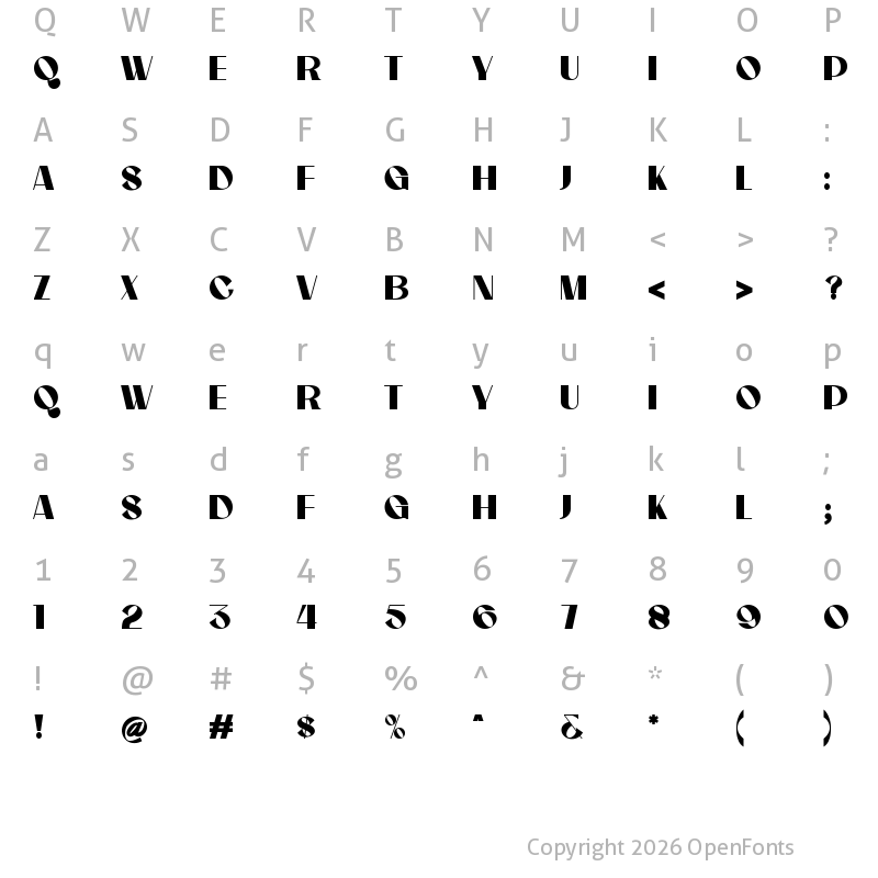 Character Map of Qawos Regular