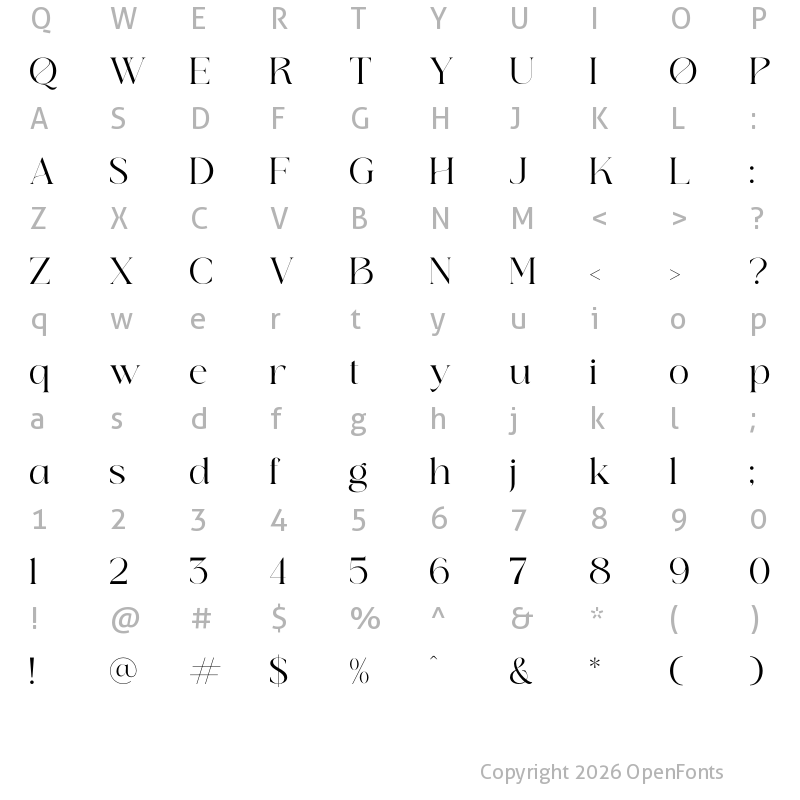 Character Map of Qeilab Regular