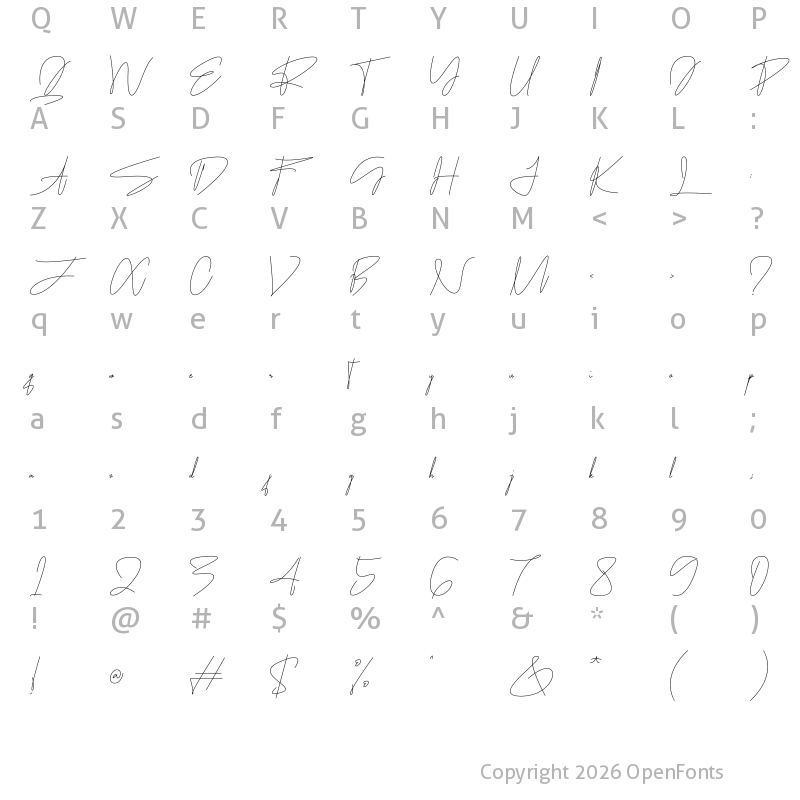 Character Map of Qentoraga Monoline Regular