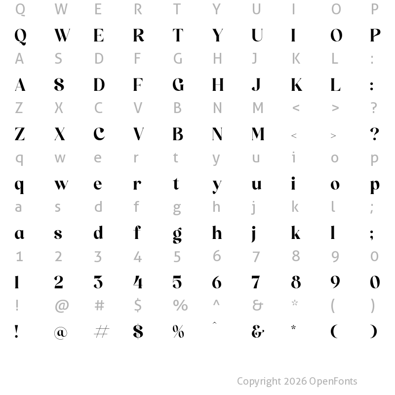 Character Map of Qielftan Regular