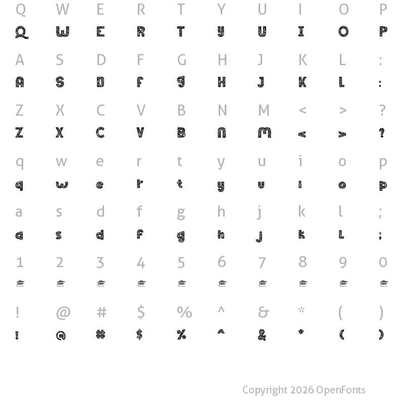 Character Map of Qinzy Rough - Personal Use Regular