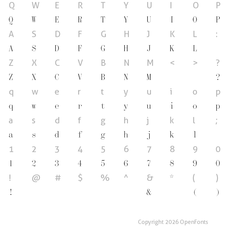 Character Map of Qommodore Light
