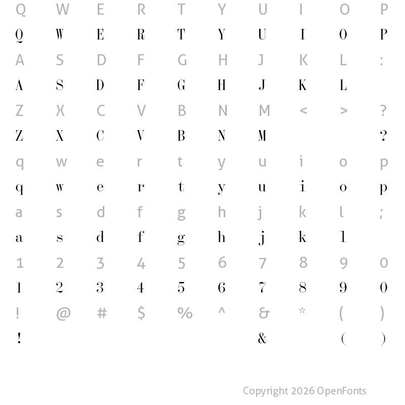 Character Map of Qommodore Regular