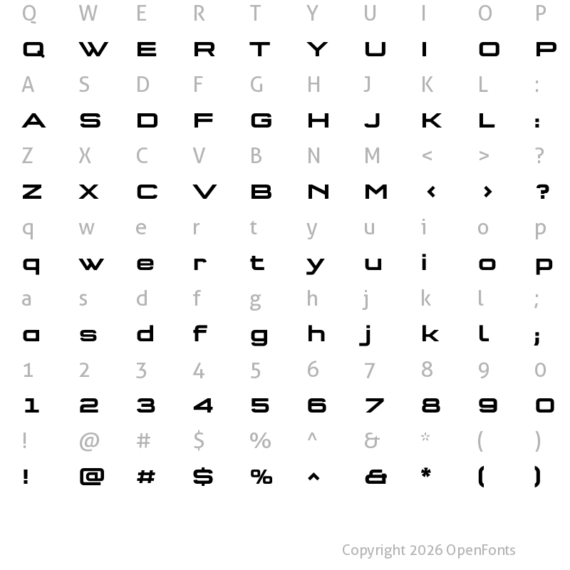 Character Map of QType Extd Bold