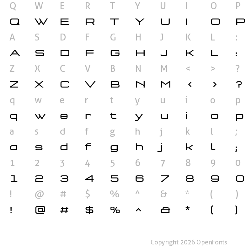 Character Map of QType Extd Book