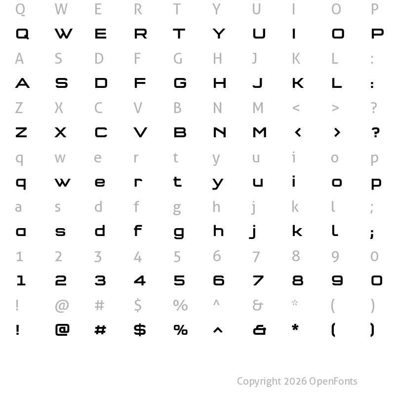 Character Map of QType SeExt Medium