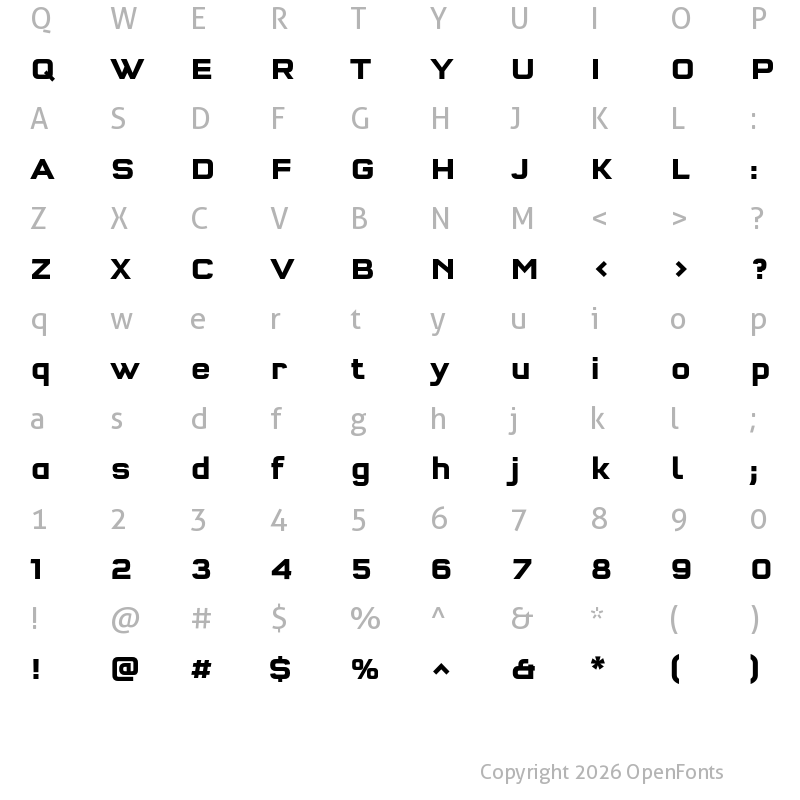 Character Map of QType Square Bold