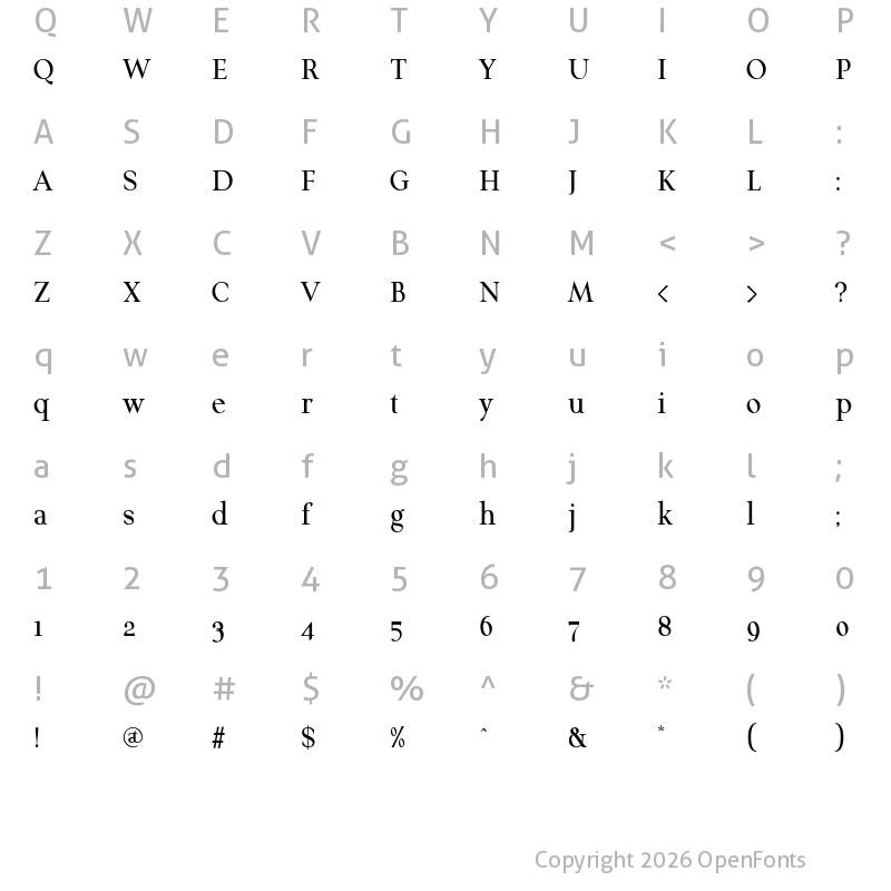 Character Map of Quaaykop Regular