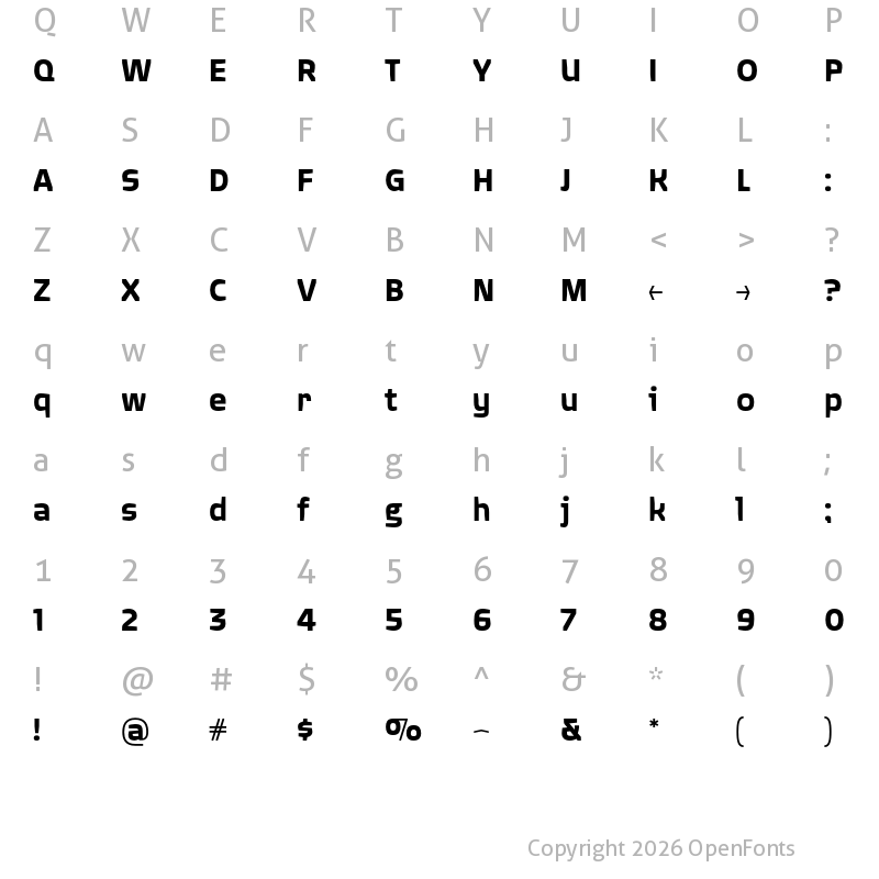 Character Map of Quagmire SemiBold