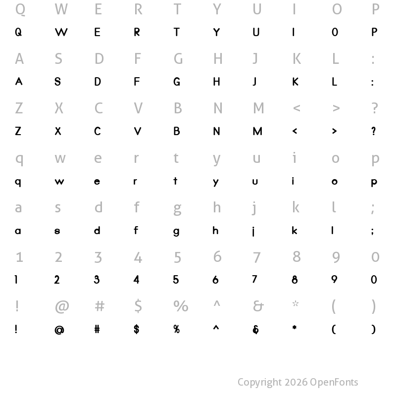 Character Map of Qualio black Regular
