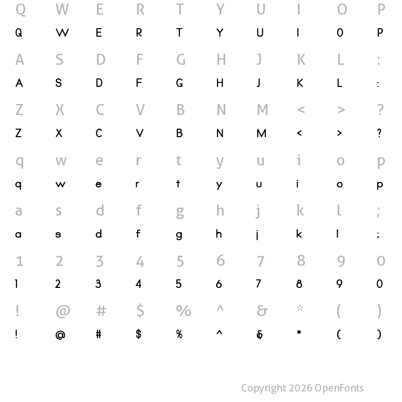 Character Map of Qualio bold Regular