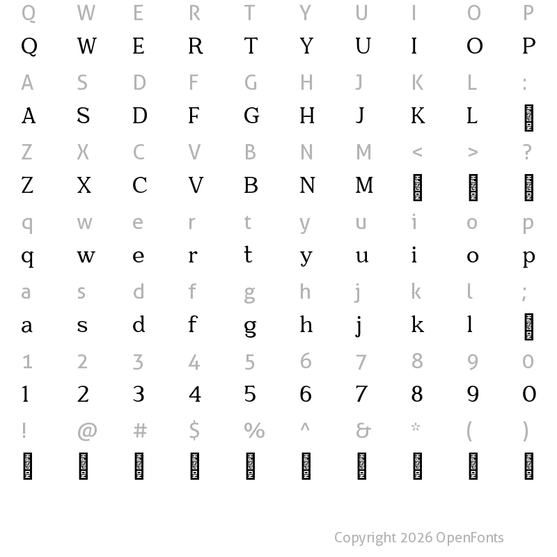 Character Map of Quantik-Personal-Use-Only Regular