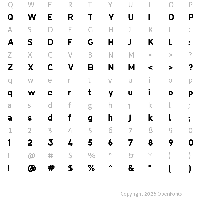 Character Map of Quarry Digger Regular