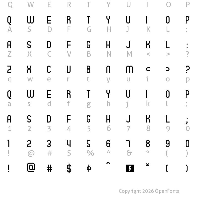 Character Map of Quatro Regular