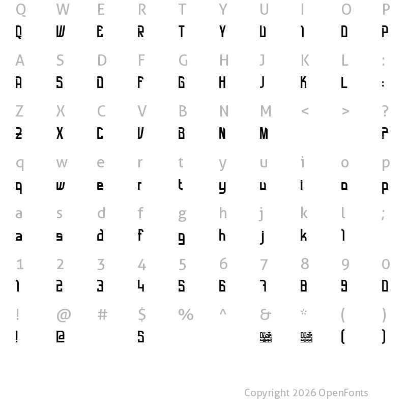 Character Map of QuatSteel DemiBold