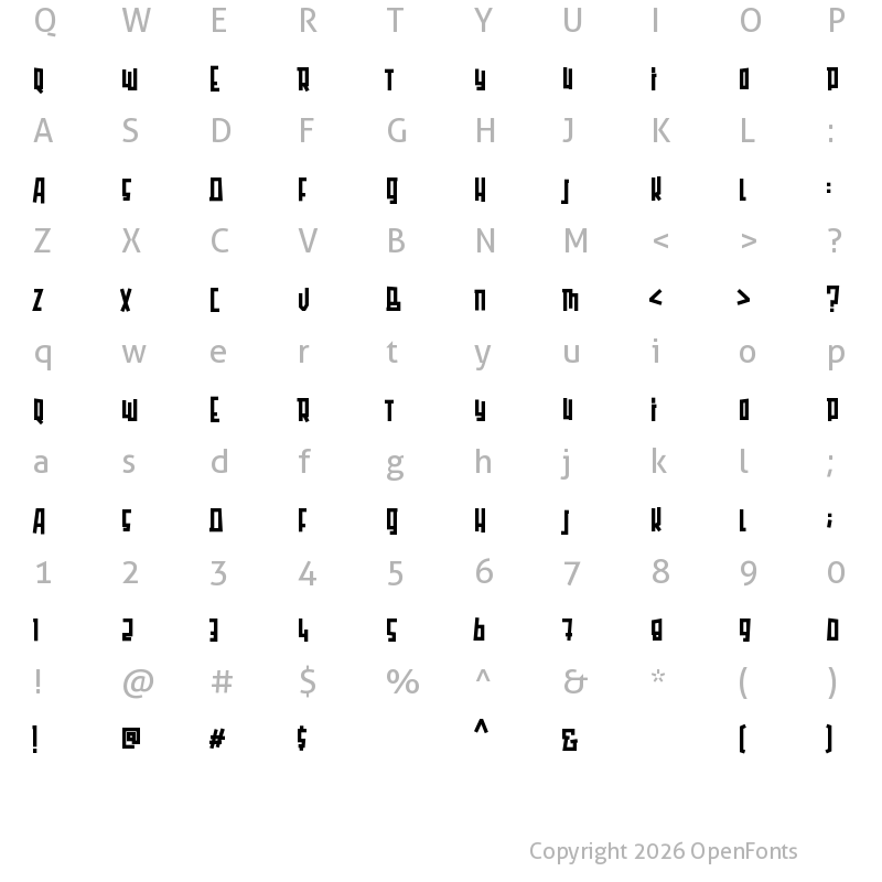 Character Map of Qubiko Regular