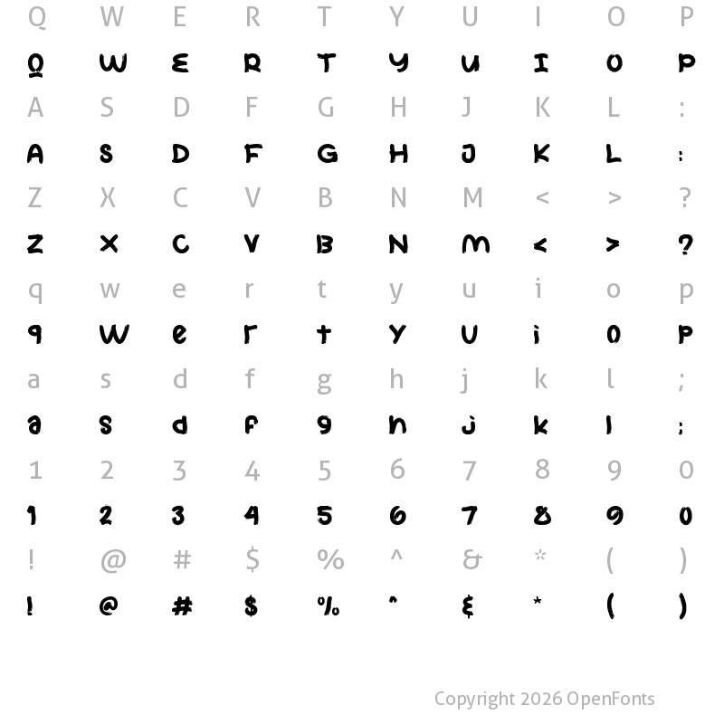 Character Map of Quesmo Regular