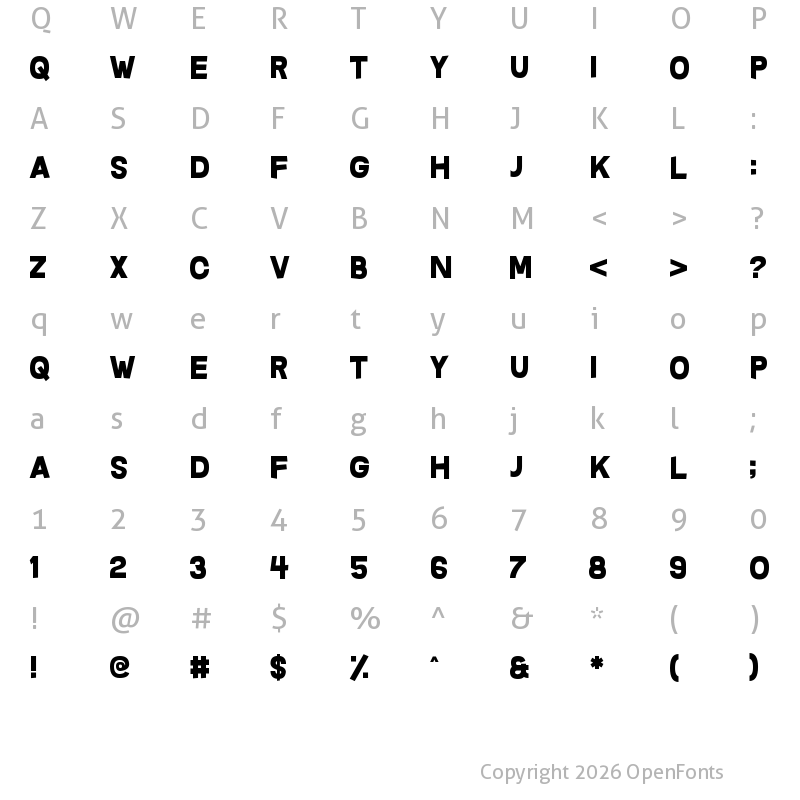 Character Map of Questrian Regular