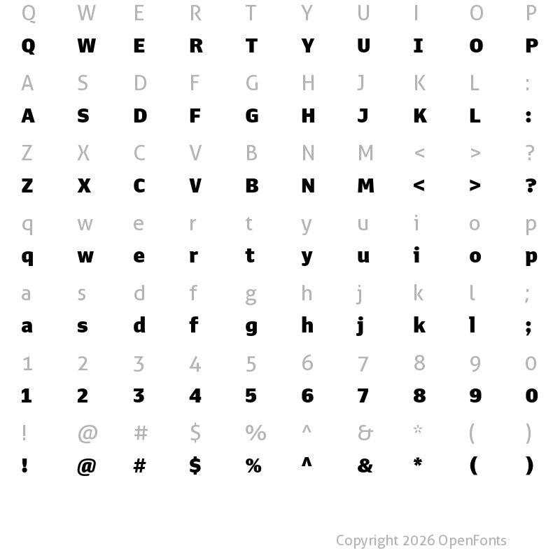 Character Map of Queue Black