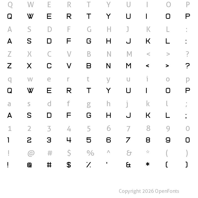Character Map of Quick Fuse Regular