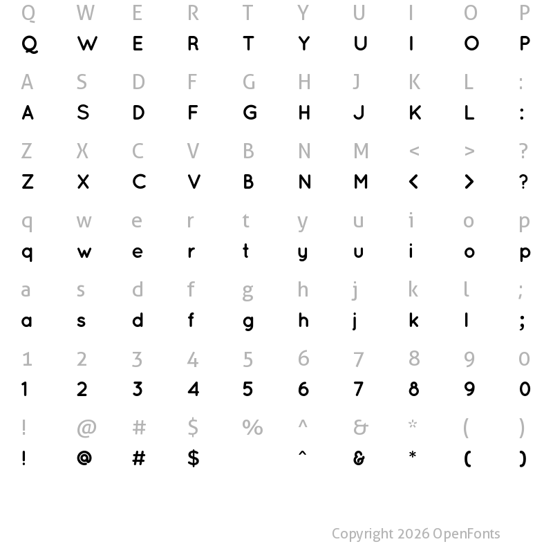 Character Map of Quicksand Bold