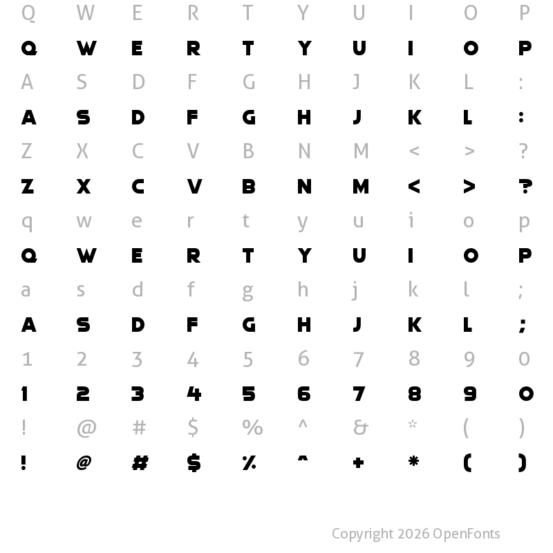 Character Map of Quicksilver Regular