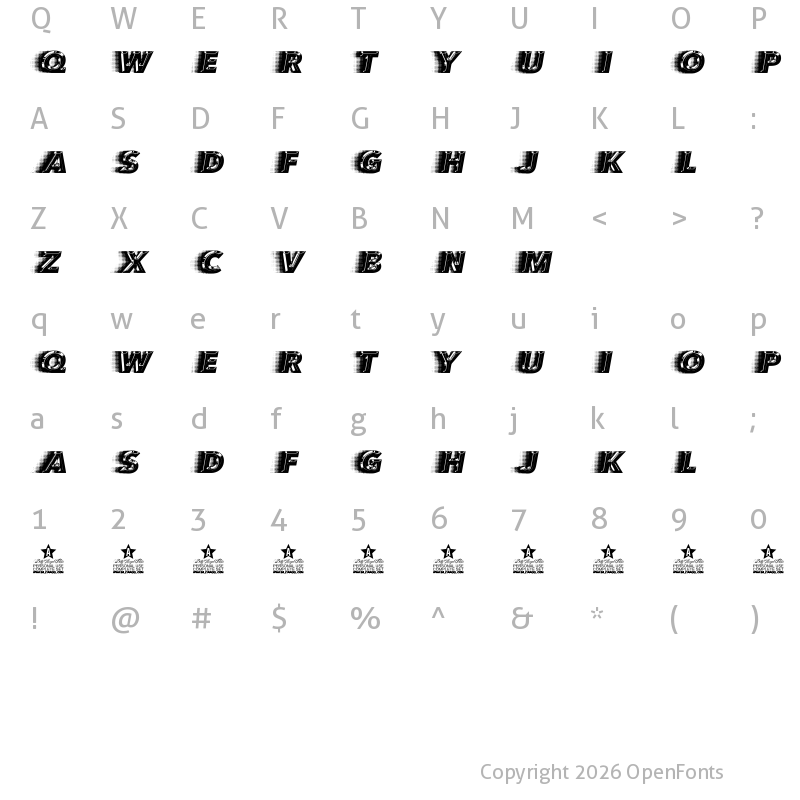Character Map of QUICKSILVER Regular