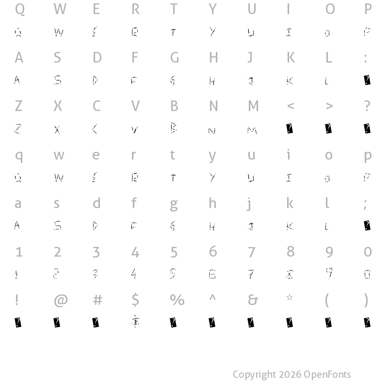 Character Map of QuickSlash Regular