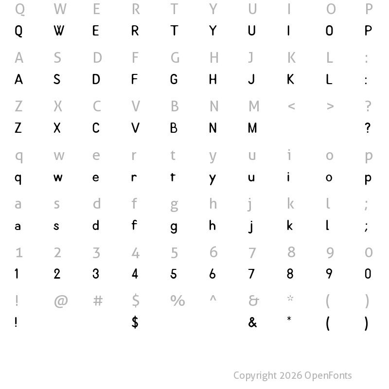 Character Map of Quote Regular