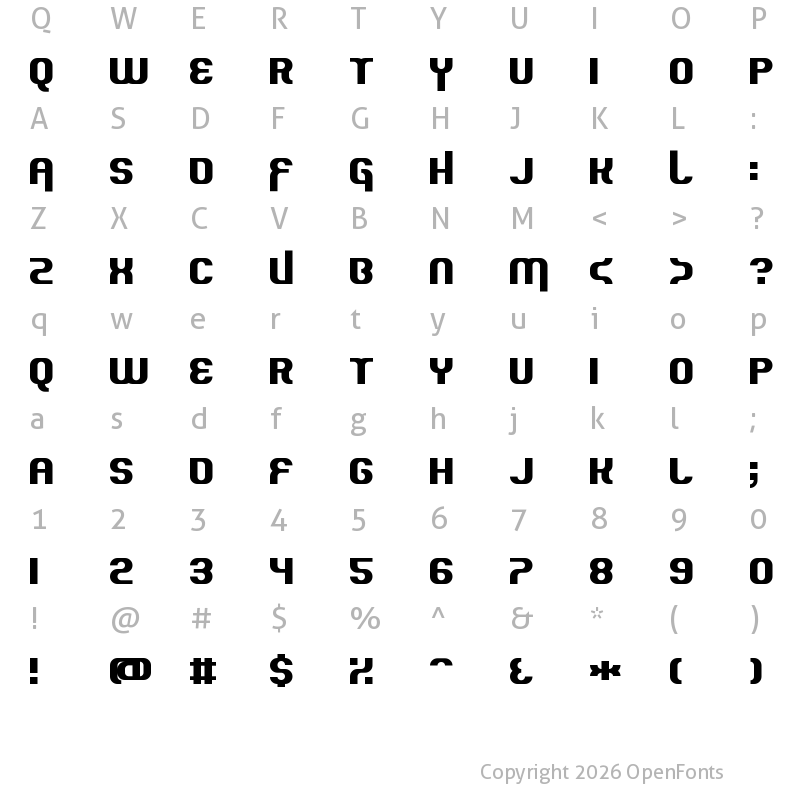 Character Map of Quous Inno Regular