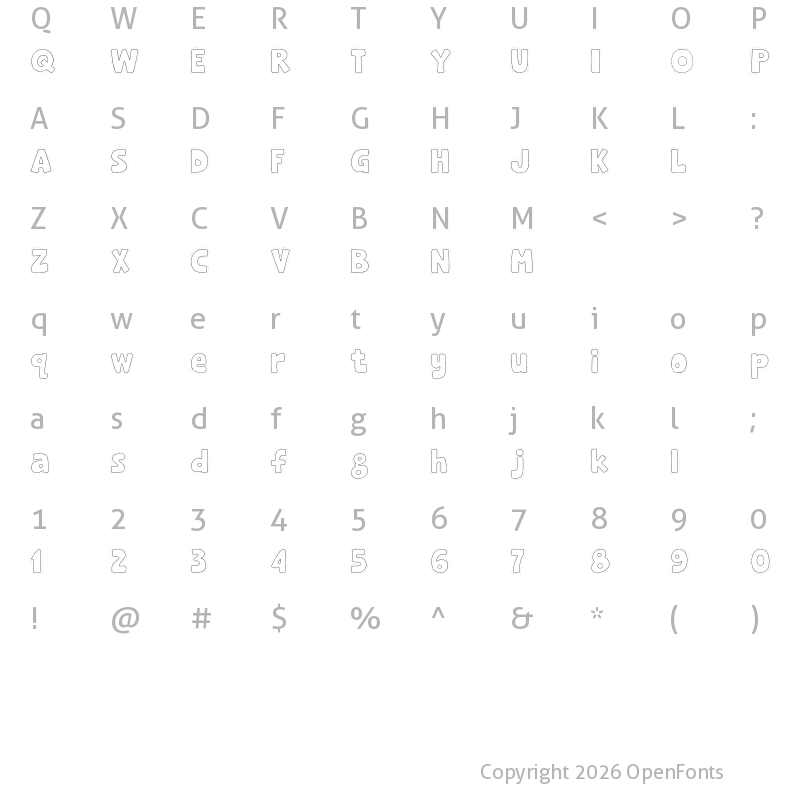 Character Map of Rabbit Jump Regular