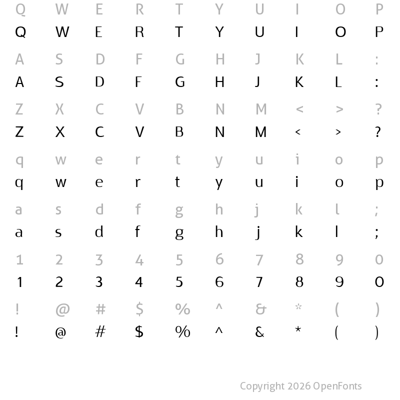 Character Map of Rabelo Regular