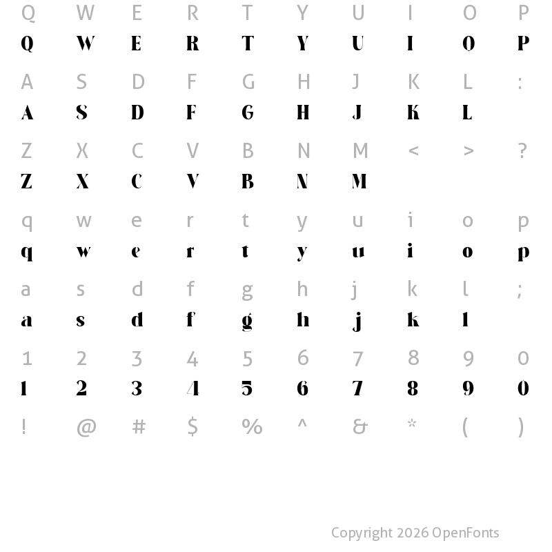 Character Map of Rabert Conan Bold