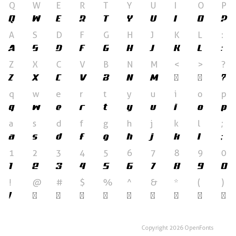 Character Map of Raceline Demo