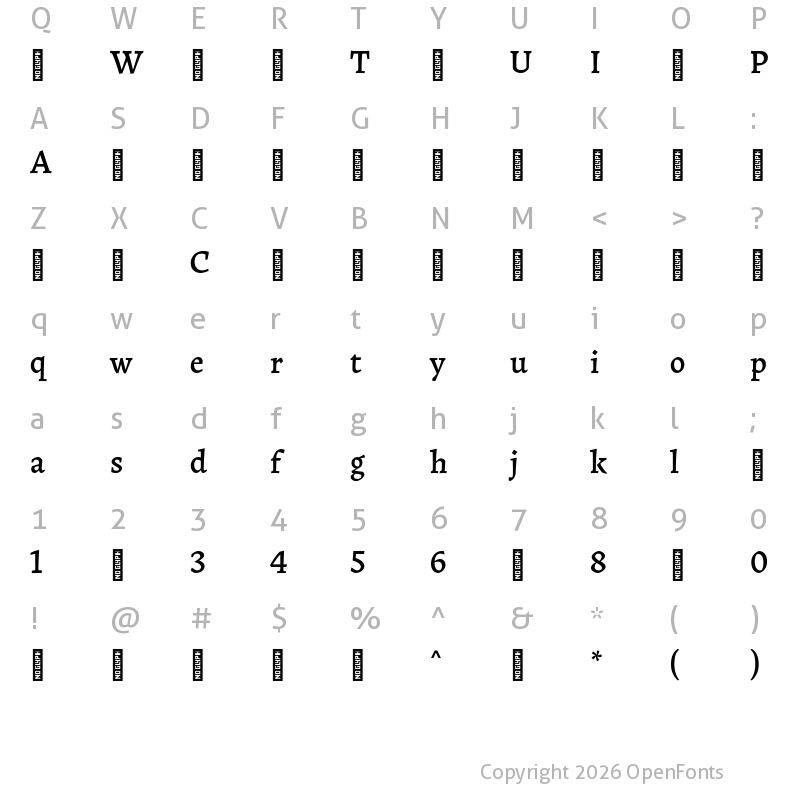 Character Map of Radal-Medium ?