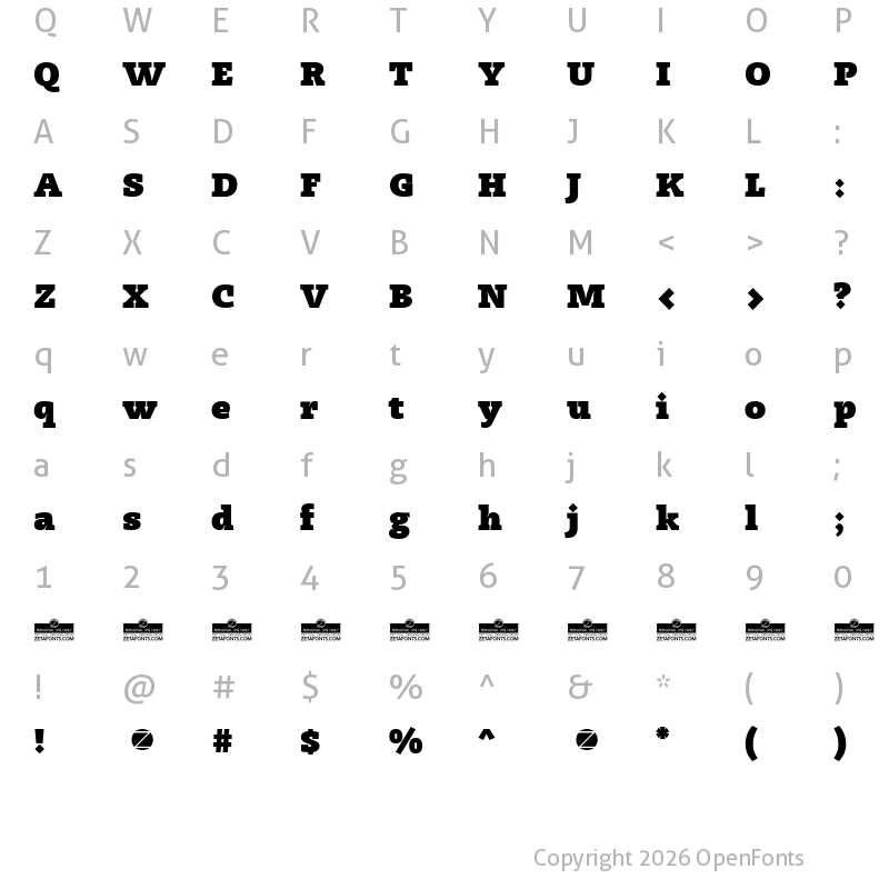 Character Map of Radcliffe Display Heavy