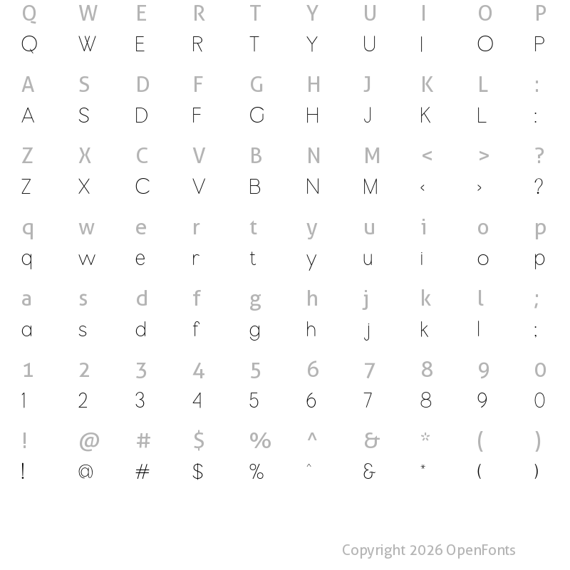 Character Map of Radenes Regular