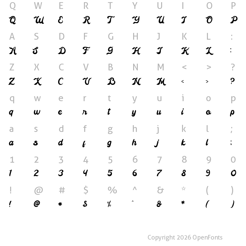 Character Map of Radio Classic Demo Regular
