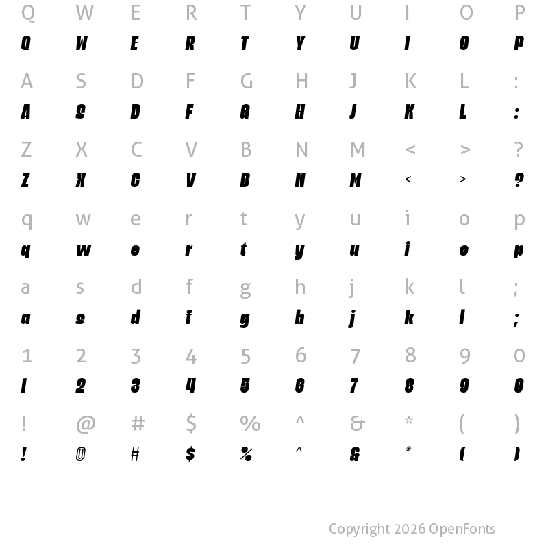 Character Map of Rafigen Demo Regular
