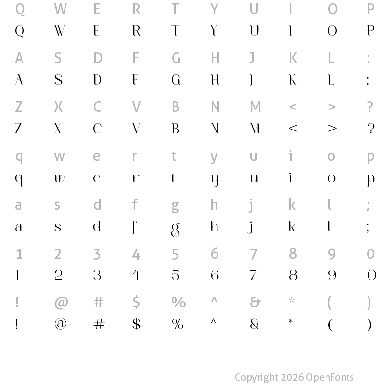 Character Map of Ragara Regular