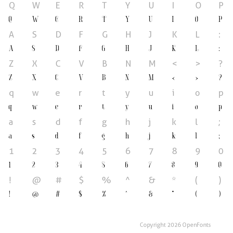 Character Map of Ragerdo Regular