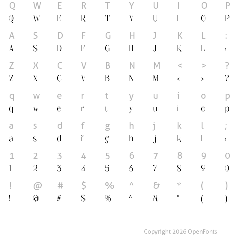 Character Map of Ragiel Regular