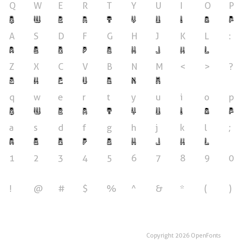 Character Map of Ragusa Regular