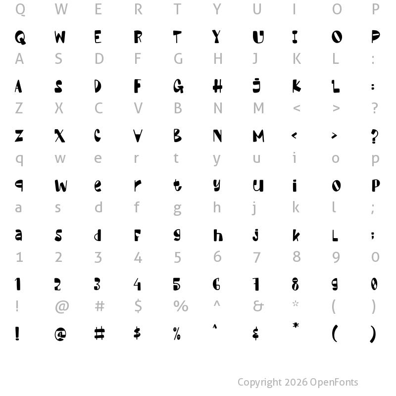 Character Map of Rainsea Regular