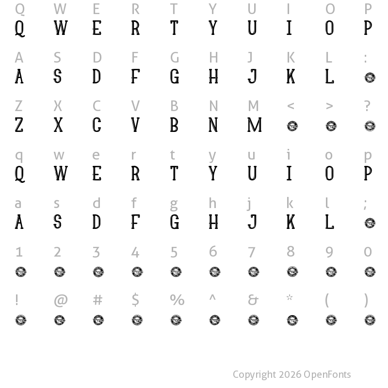 Character Map of Ralins Script