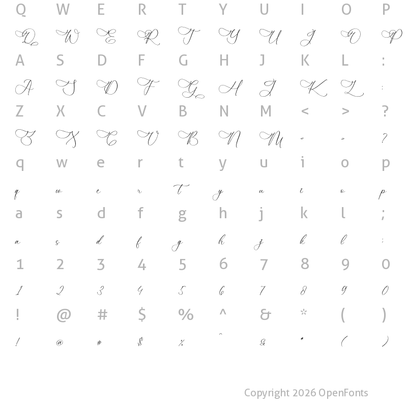 Character Map of Ralsihten Regular