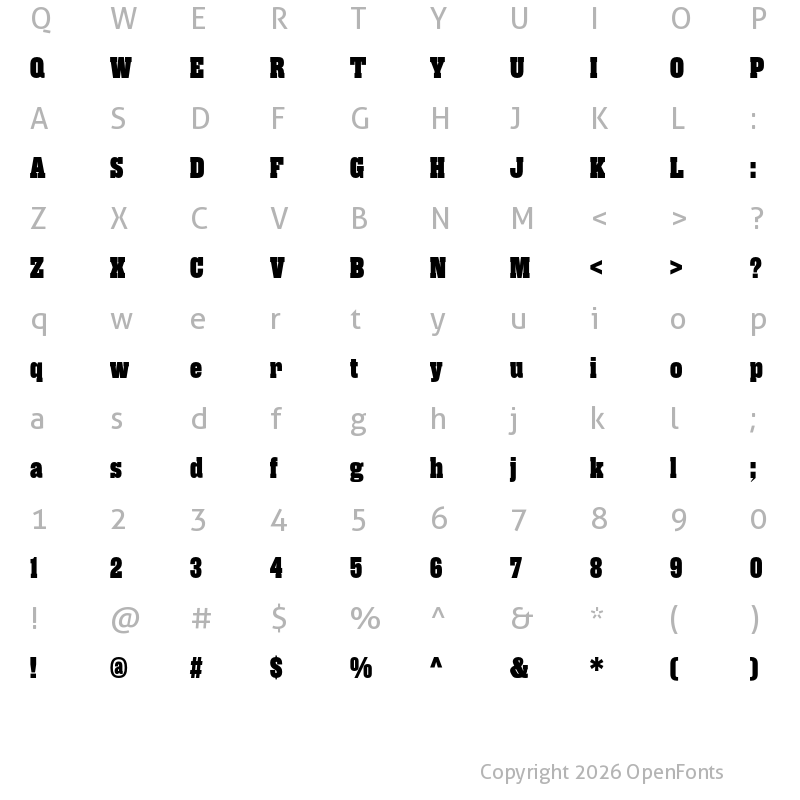 Character Map of Rama Slab E Heavy