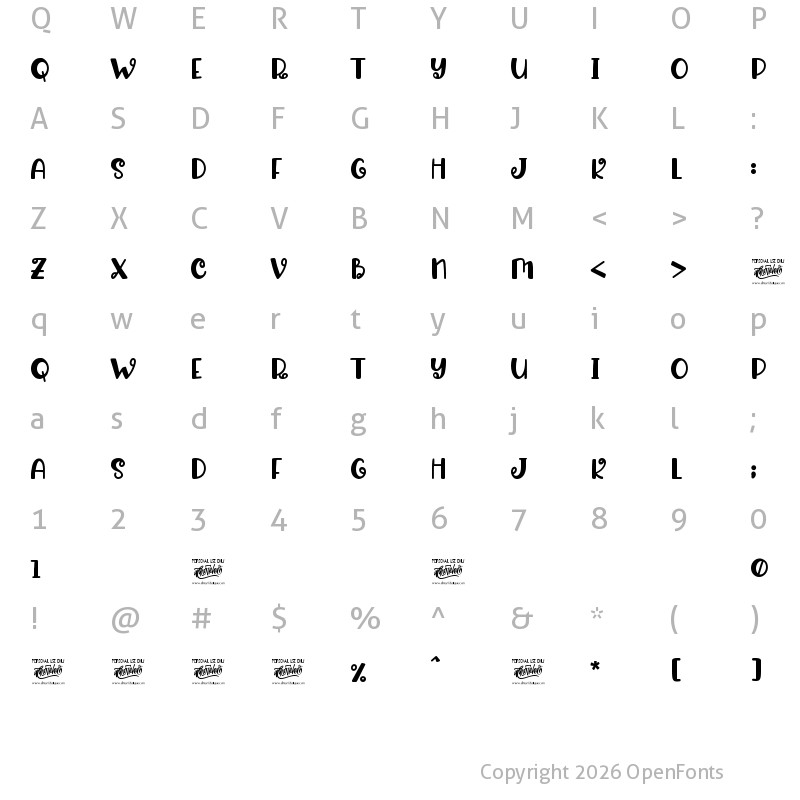 Character Map of Rameline Regular