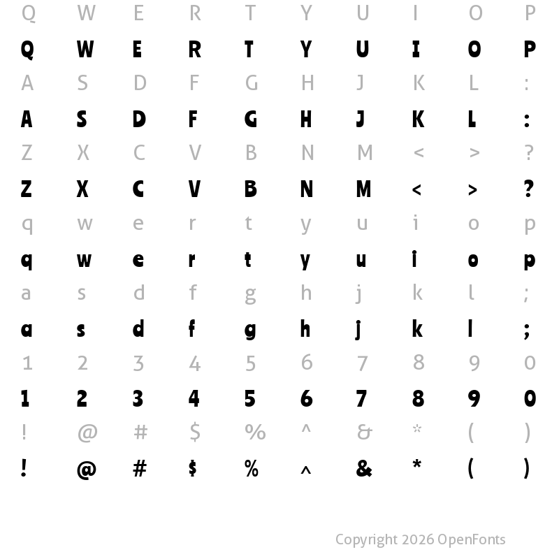 Character Map of Ranchers Regular